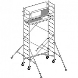 Échafaudage roulant acier hauteur de travail de 2 à 6 ml
